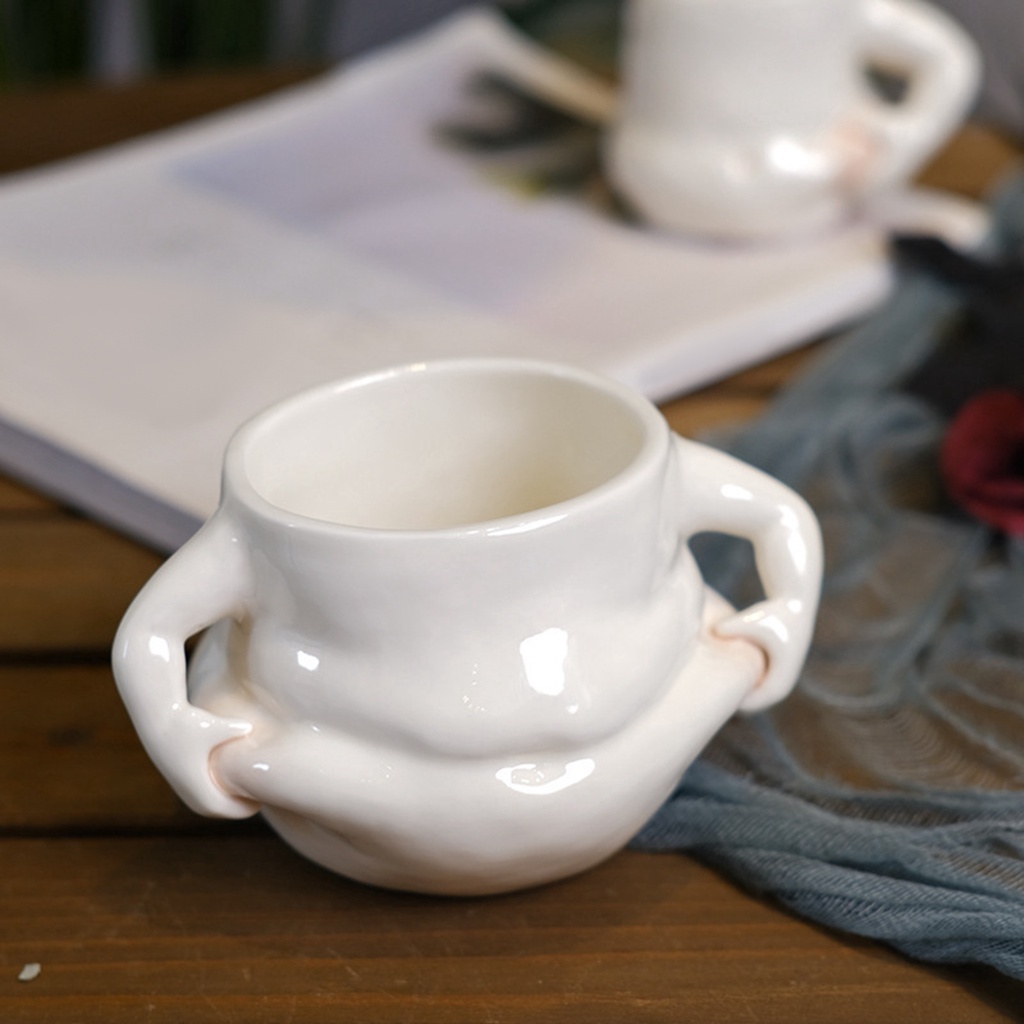 [ChiwanjifcMY] Funny Coffee Mug Water Cup White with Handles for Wedding Home