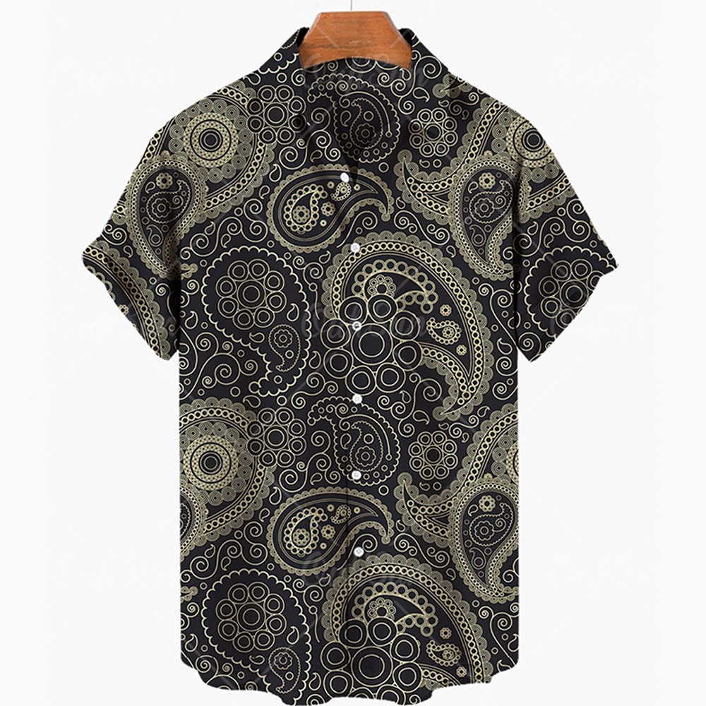 2023 fashion animal tattoo summer beach loose fashion short sleeve shirt oversized Hawaiian casual trend all-match men