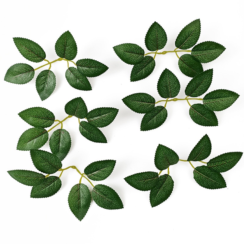 10pcs Artificial Rose Leaf Flower Plant Green Leaves Home DIY Craft Fake Leave