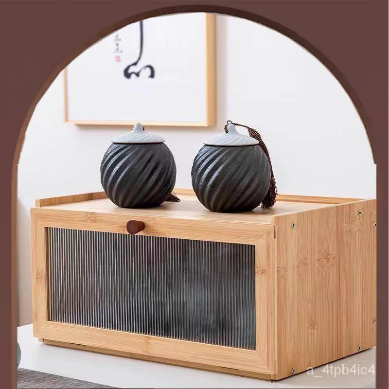 Wooden Storage Cabinet With Glass Door Japanese Style Furniture 24 x 40 x 20 cm RM6K