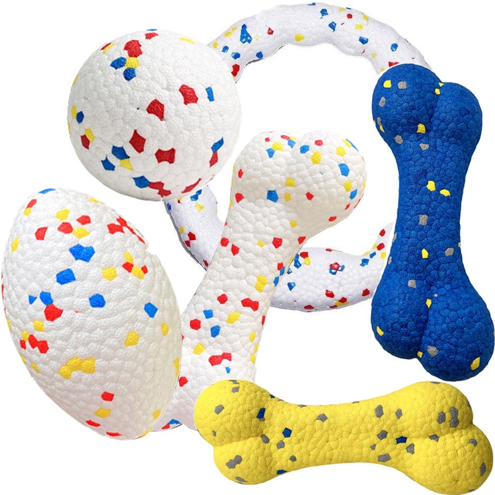 Interactive Dog Ball Pet Floating Toy Iq Training Bone Shape High Elastic Bite Resistant