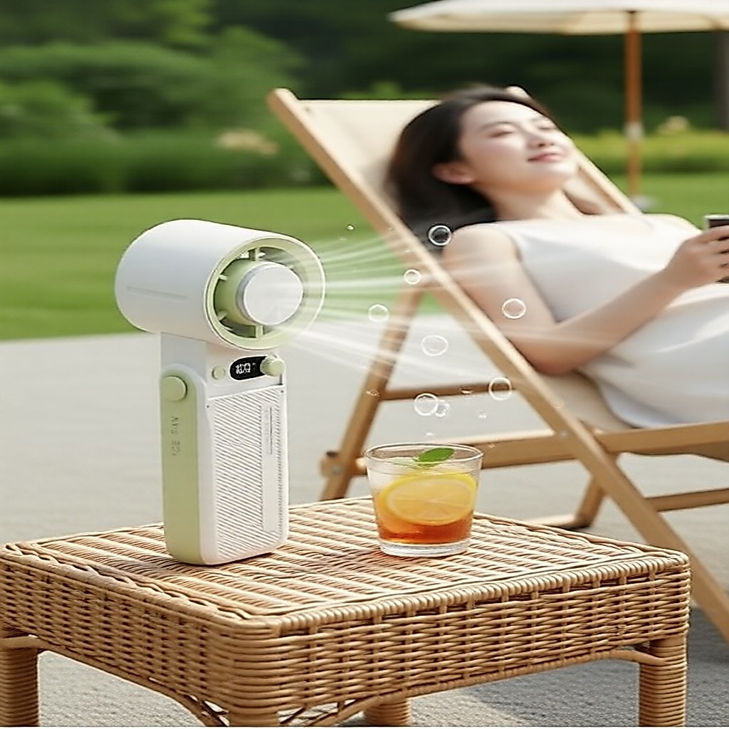 High-Speed 199-Level Turbo Portable Handheld Fan, USB Rechargeable, Wearable for Office & Outdoor Use Kipas Tangan Mudah Alih Turbo 199 Kelajuan Tinggi, Boleh Cas USB, Sesuai Dipakai di Pejabat & Luar
