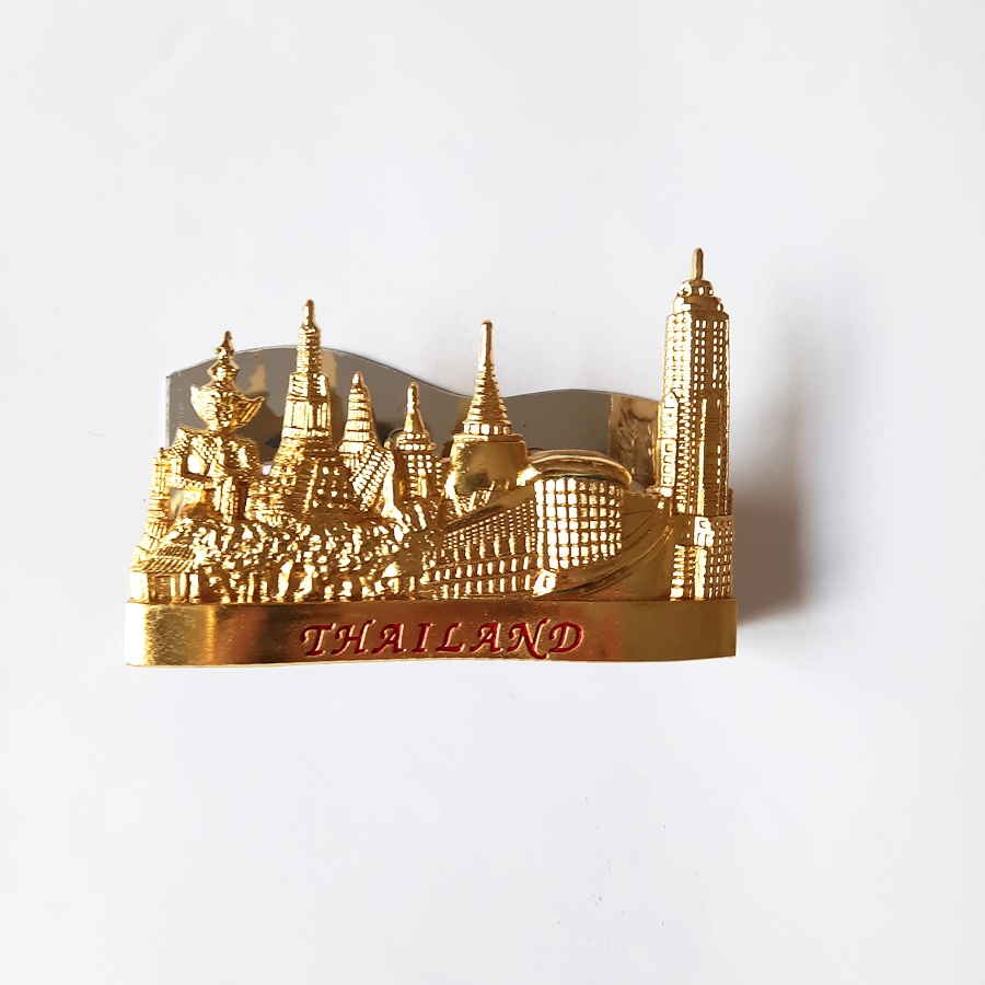 Name Card Holder Thailand Symbol Gold Color Souvenir From Thai Gift Accessories On The Desk