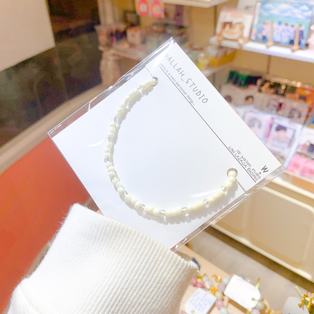 Beaded necklace white pearl-Bead Beautiful Sweet Easy To Match [wallah_studio]