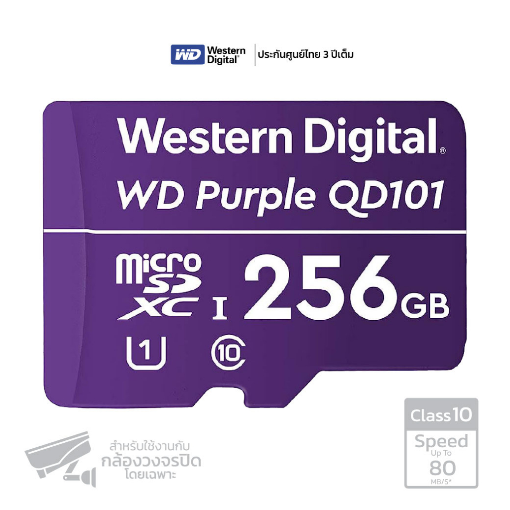 [12.25] WD SD Card Memory 256GB Purple Real 1 Model SC QD101 microSD Of Western Digital