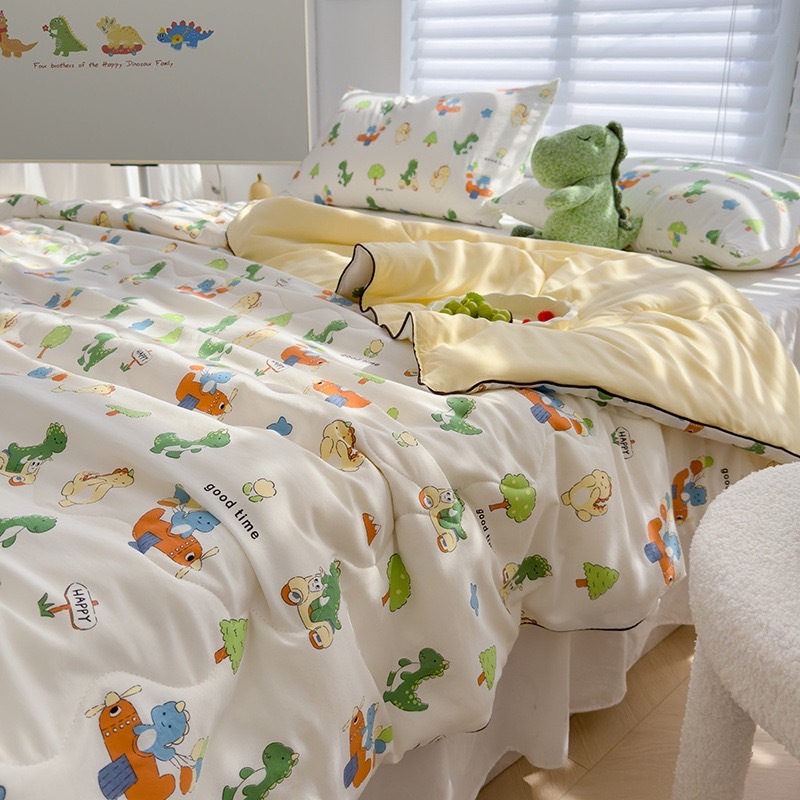 Cute Pattern Baby Quilt Soft Japanese Soybean Fiber Cool Fabric Comfortable