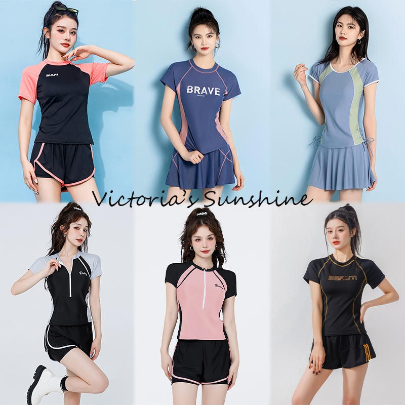 Live Broadcast Two-Piece Swimsuit Shorts Sports Short Sleeves Comfortable To Wear Good Flexibility