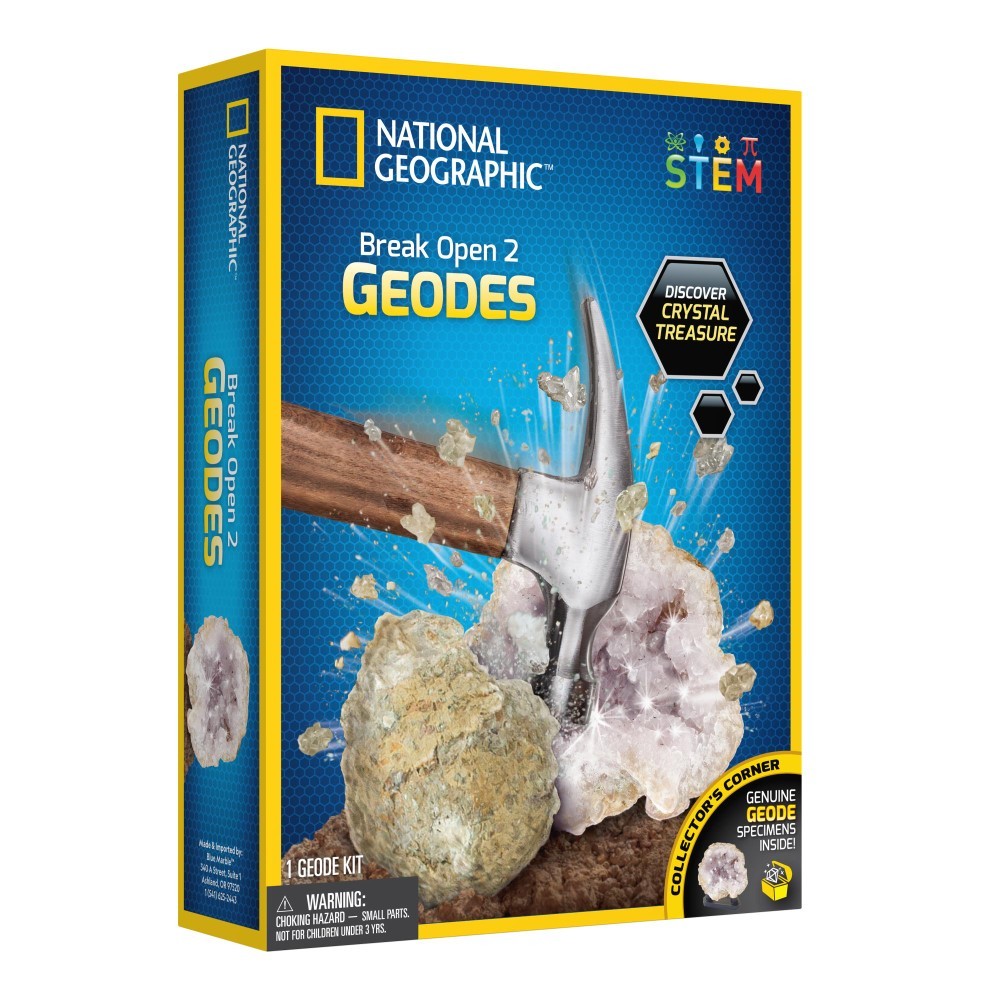 National Geographic Break Your Own Geodes Kit Toys Science Finding Crystal Treasure