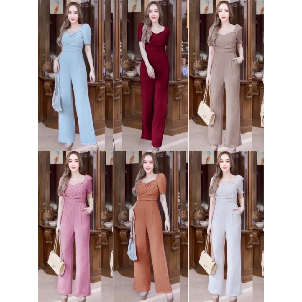 Evening Dress Jumpsuit Pants Long With Sleeves Chest And Waist Decorated With Pleated Fabric Arm Lift Decoration Back Zipper Beautiful Fit Jumpsuit Woman Long Sleeve
