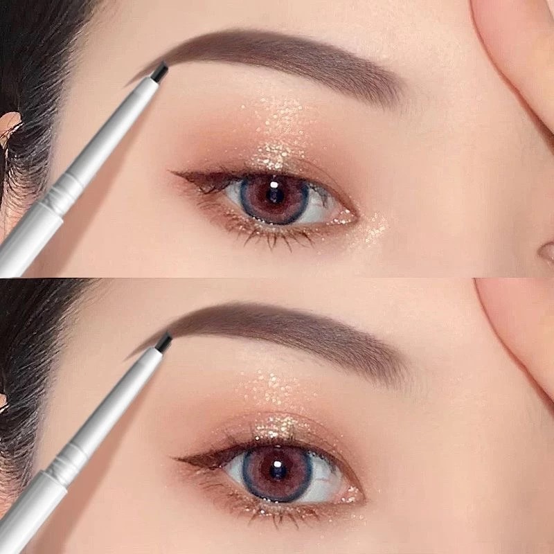 Thai Shop Eyebrow Pencil Two Heads Rotating Type Extra Fine Texture Waterproof Sweatproof No Smudge On Eyebrows Natural ️