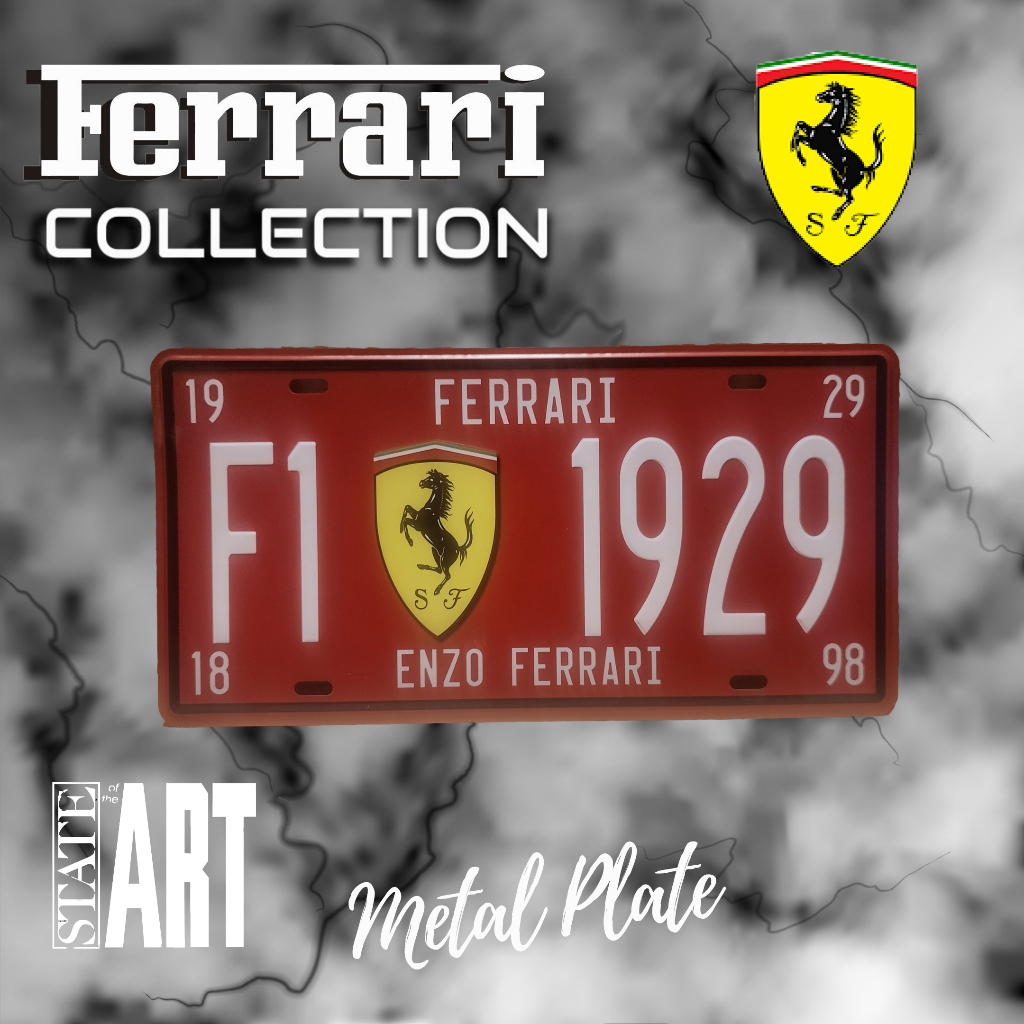 Ferrari metal tin signs car plate Enzo Ferrari. Collectors Tribute Memorabilia F1 decor from Italy Size 30x15cm New