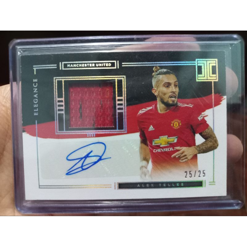 Signature And Cloth Card Elektless Run /25 Match Warn Fabric IMPECCABLE Manu Manchester United Football Player Alex Telles Telis