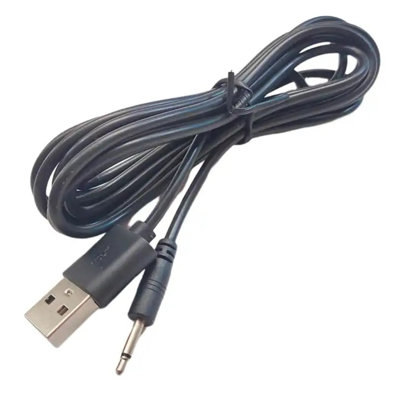 USB To AUDIO DC 2.5mm Charging Cable For Magic Wand Massager Rechargeable (Black 24AWG) OD