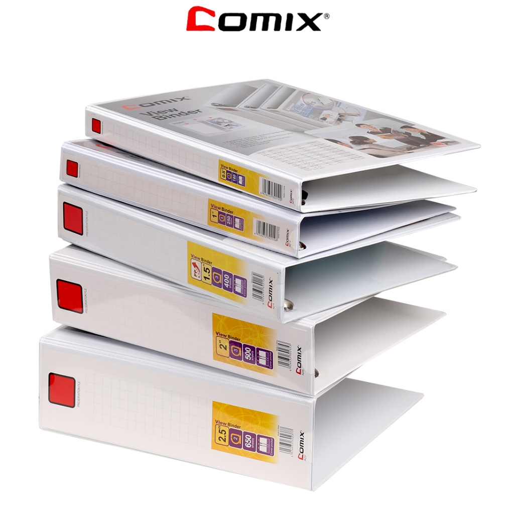 Comix A210 Show Binder A4 1/1.5/2 Inches PVC Folder Ring File Document Filing 2/3/4