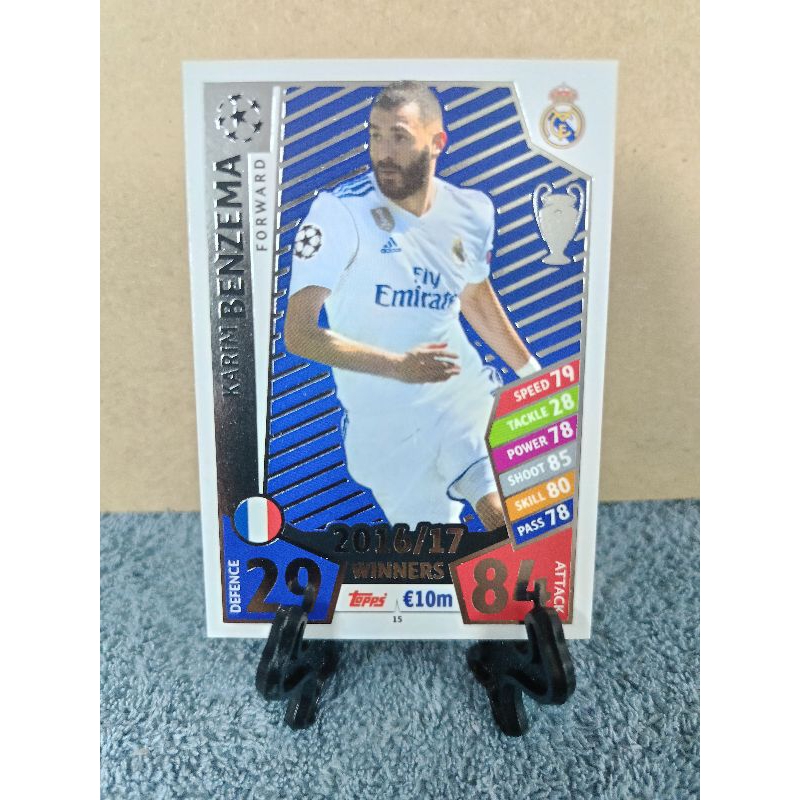 2017-18 Topps UEFA Champions Match Attax 2016/17 Winners Karim Benzema 15 real Madrid