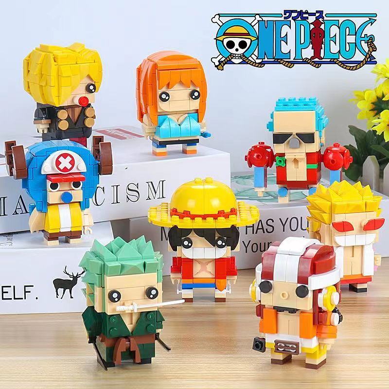 One Piece Nanoblock Lego Figure Cartoon Small Size Children's Toys Nano Gear Type