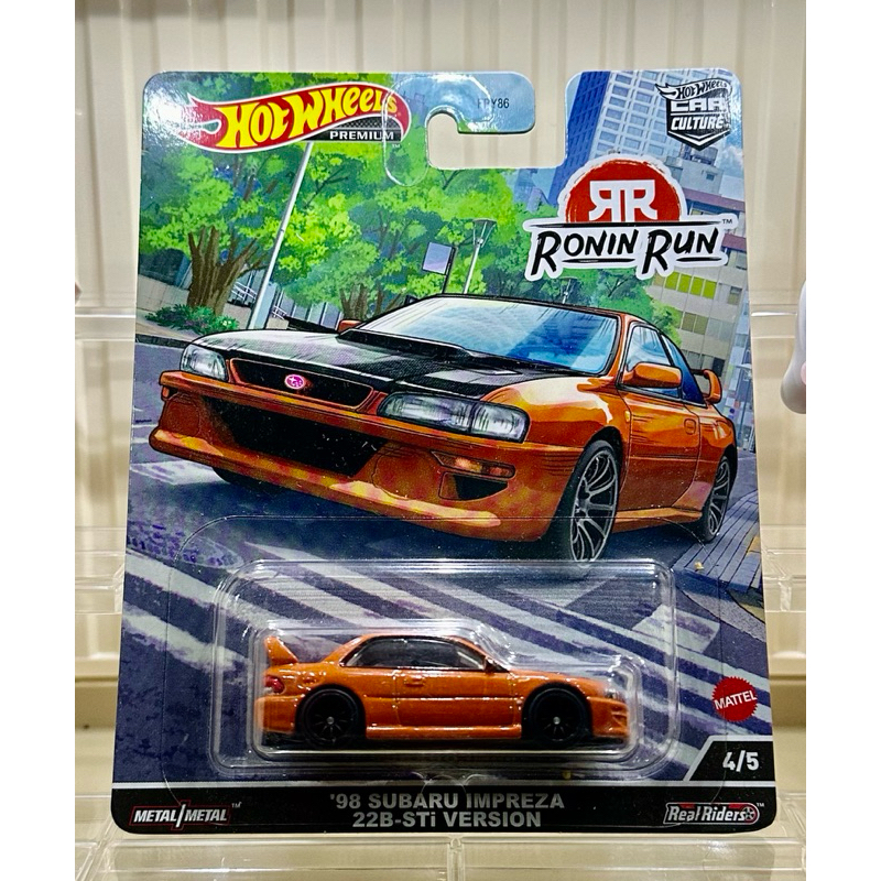 Hotwheels Premium -98 Subaru Impreza 22B-STI Version (Ronin Run) Rubber Wheels 1:64