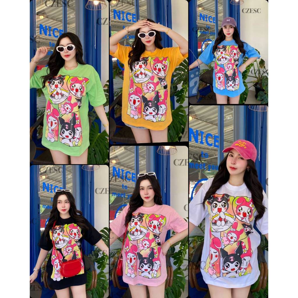 Cartoon Pattern Round Neck T-Shirt There Are 6 Colors Cotton Fabric 1 Oversized Shirt 44-46 "Length 29" Reviews According To The Model Wear Beautiful And Cute Work.