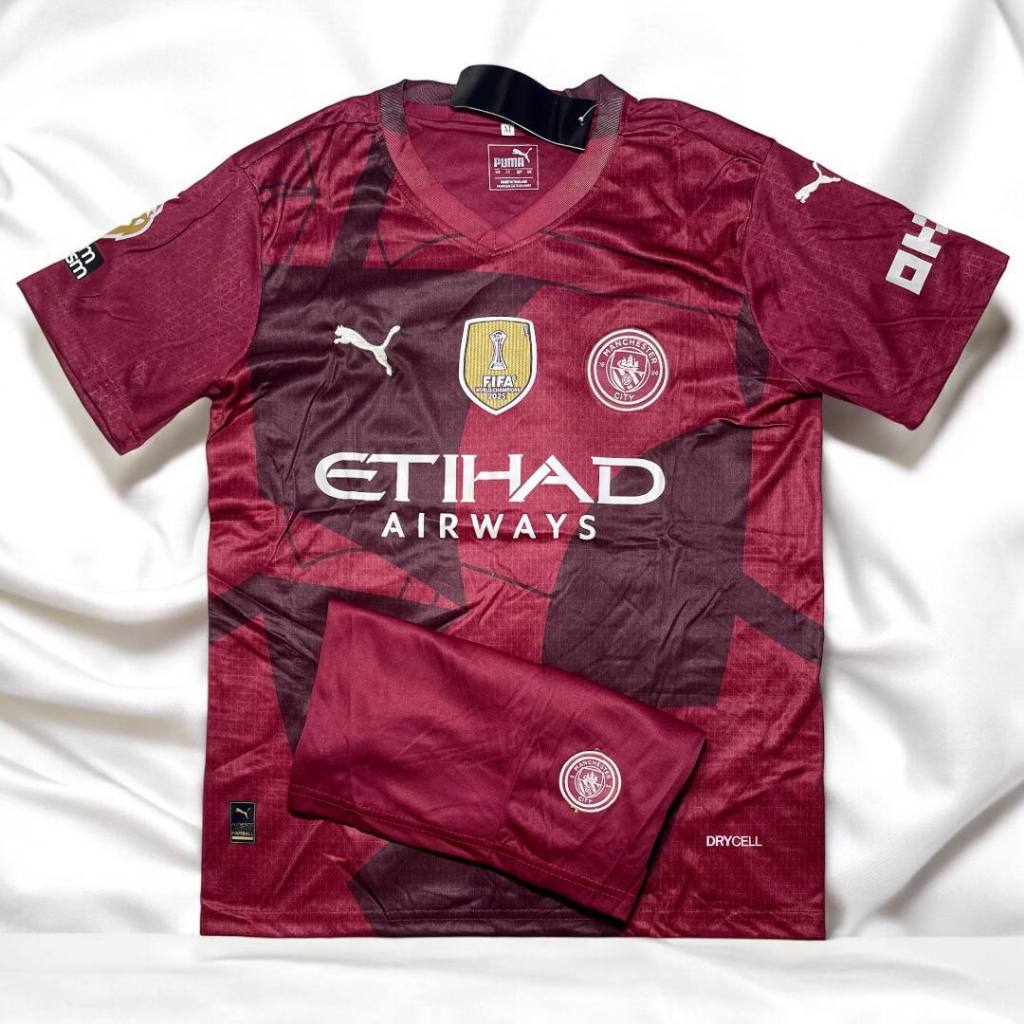 Mancity Soccer Jersey Shirt With Pants Sportswear Good Fabric Comfortable To Wear 2024/2025