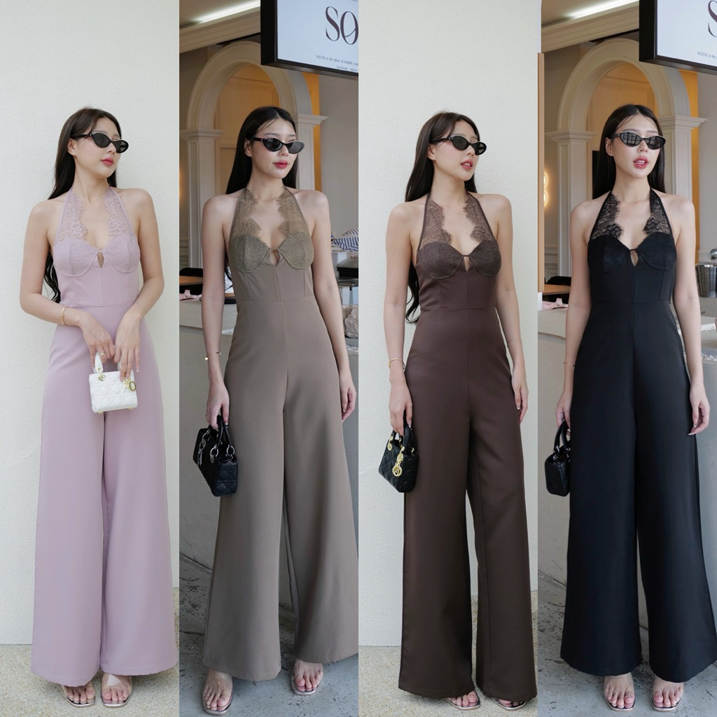 No.1 Long-Legged Jumpsuit Tie The Neck Open Back