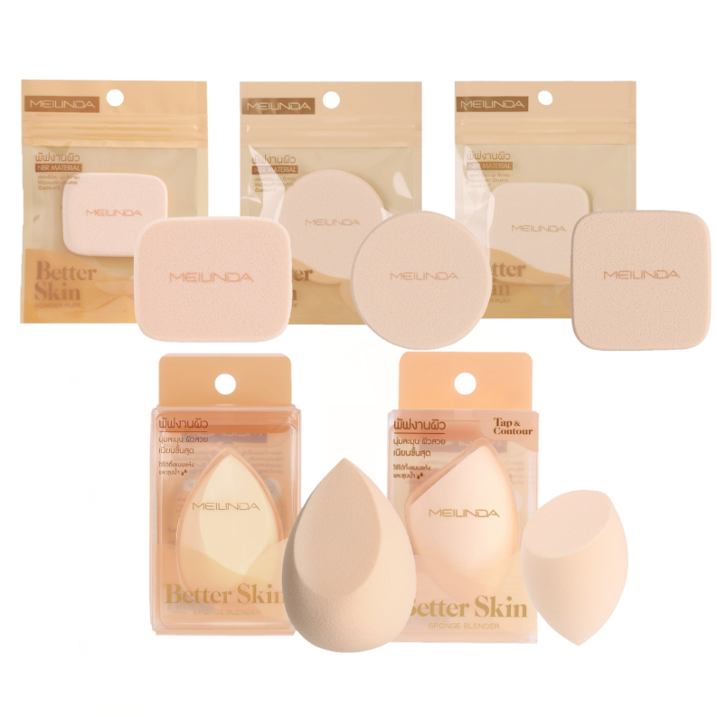 MC5086-MC5088 Skin-Friendly Puff Egg/Round/Square Sponge Melinda MEILINDA