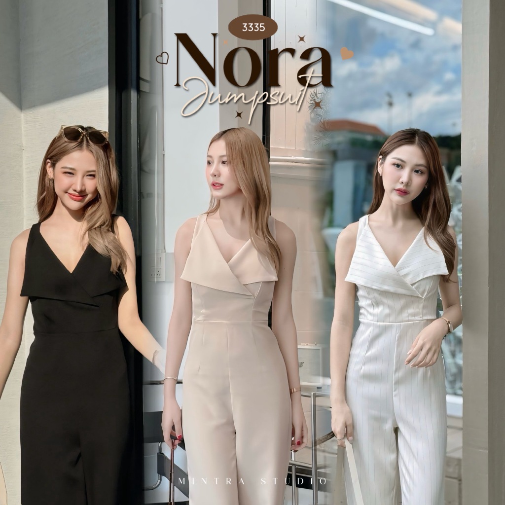 Nora Jumpsuit-Long-Legged Sleeveless V-Neck Wide-Legged Style For Going Out Cafe Outfit MT.STDO