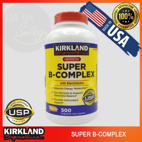 Kirkland Signature Super B-Complex with Electrolytes Vitamin B Complex 500 Tablets