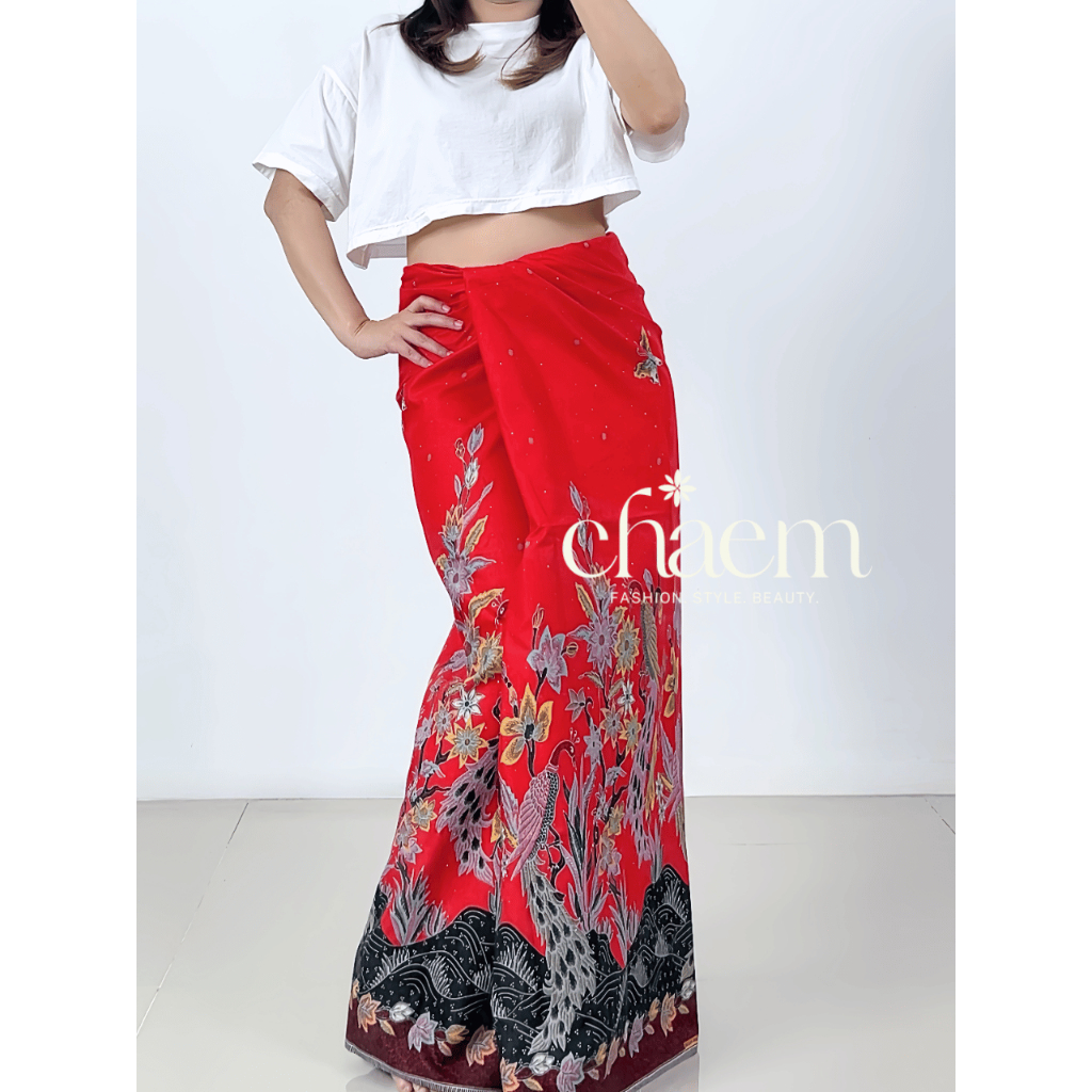 Sarong Floral Pattern Ready-Made Soft Fabric Good Quality Already Sewn Batik Indonesian Non-Slip Not Oily Clear Color Does Fade 2 Meters