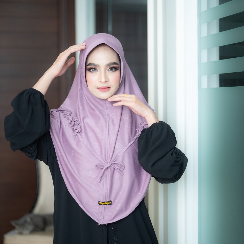 Hl12 Hijab Muslim Islamic Finished Style Drawstring Tanya Model Foreign Imported Products Soft Fabric. Cute With Details.