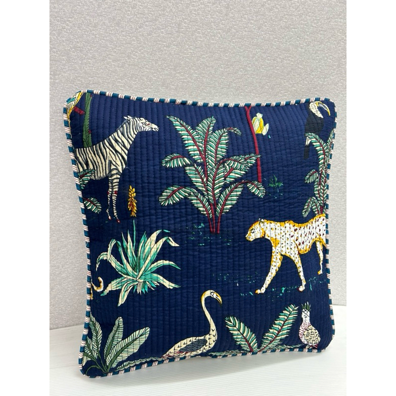 Indian Quilted Pillow Cover Vibrant & Stylish with zip – Bright Colors Vintage Style with