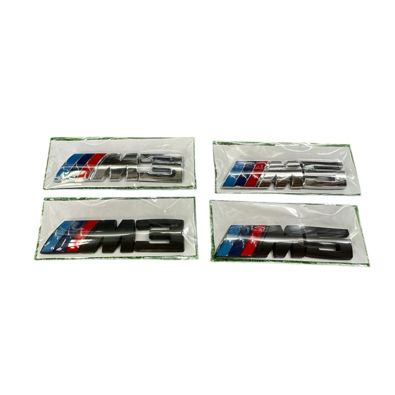 M3 M5 BM logo 2x8.5 Centimeters Sports Car sticker Metal Aluminum Bmw Decoration Black Silver Attached To The Side Of The