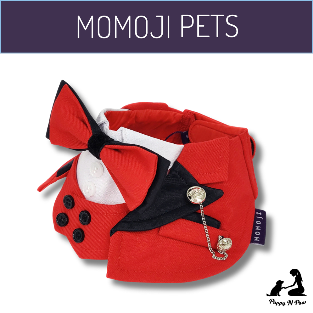 Momoji Kingsway Bib-Scarlet Red Dog Dresses Cat Costumes Pet Scarf