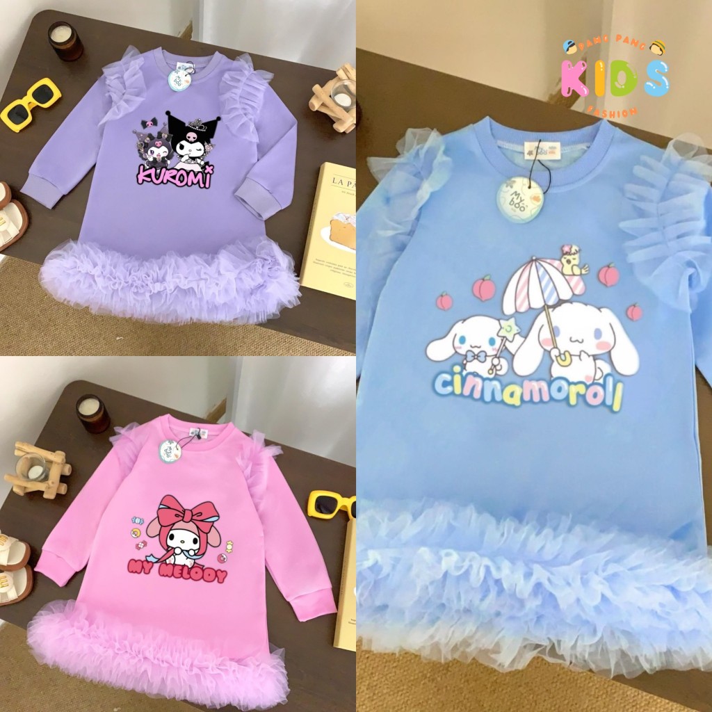 Pang Kids A Daughter Dress Decorated With Fluffy Cute Thick Fish Flaky Fabric No.566.