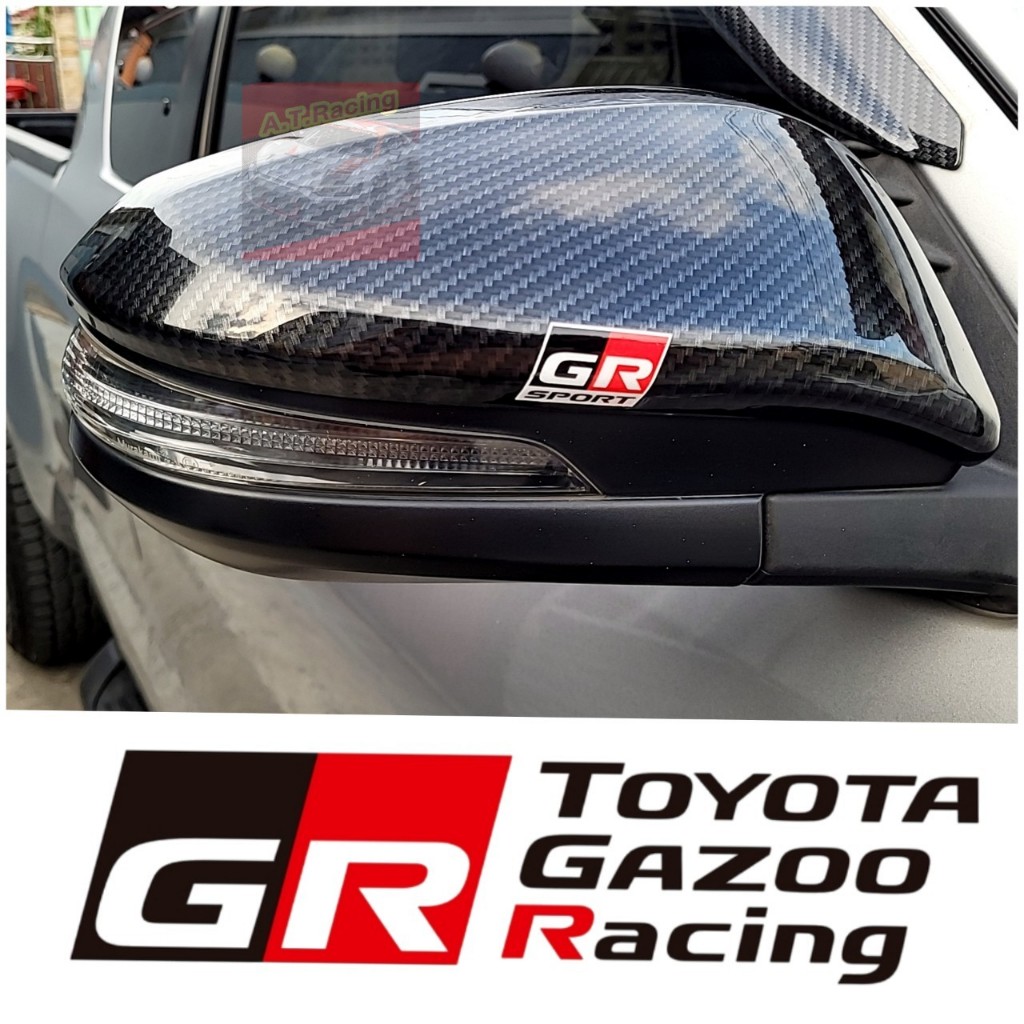 Side Mirror Cover Capla GR SPORT Logo Model With Turn Signal REVO 15-24 Fortuner 15-24 Cross 20-24 Can Be Used Together. Thai Handicrafts