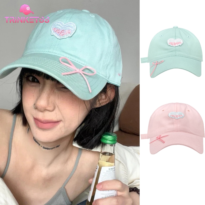 Fast Delivery From Thailand Heart Embroidery New Women's Baseball Cap Popular Fashion Hat Sun Soft Cotton