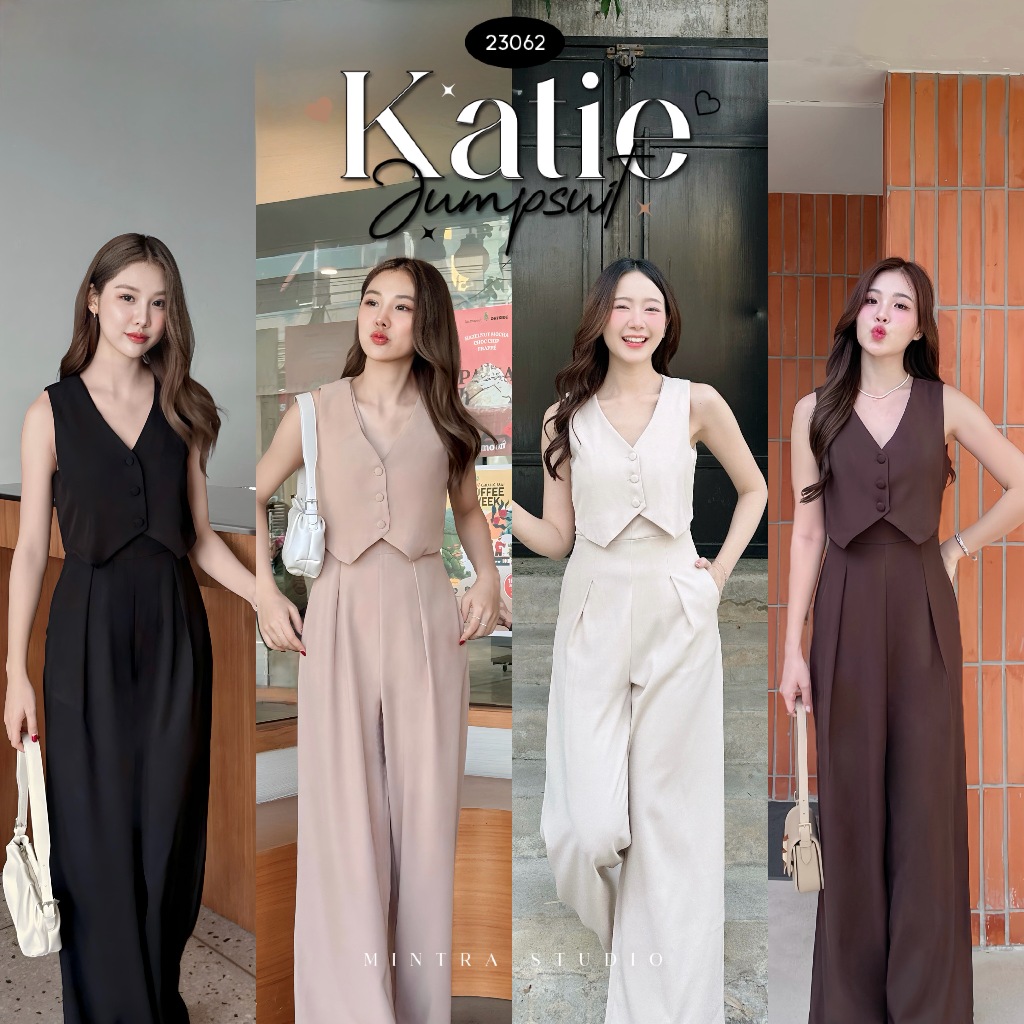 Katie Jumpsuit-Long-Legged Vest Suit Sleeveless V-Neck Party MT.STDO