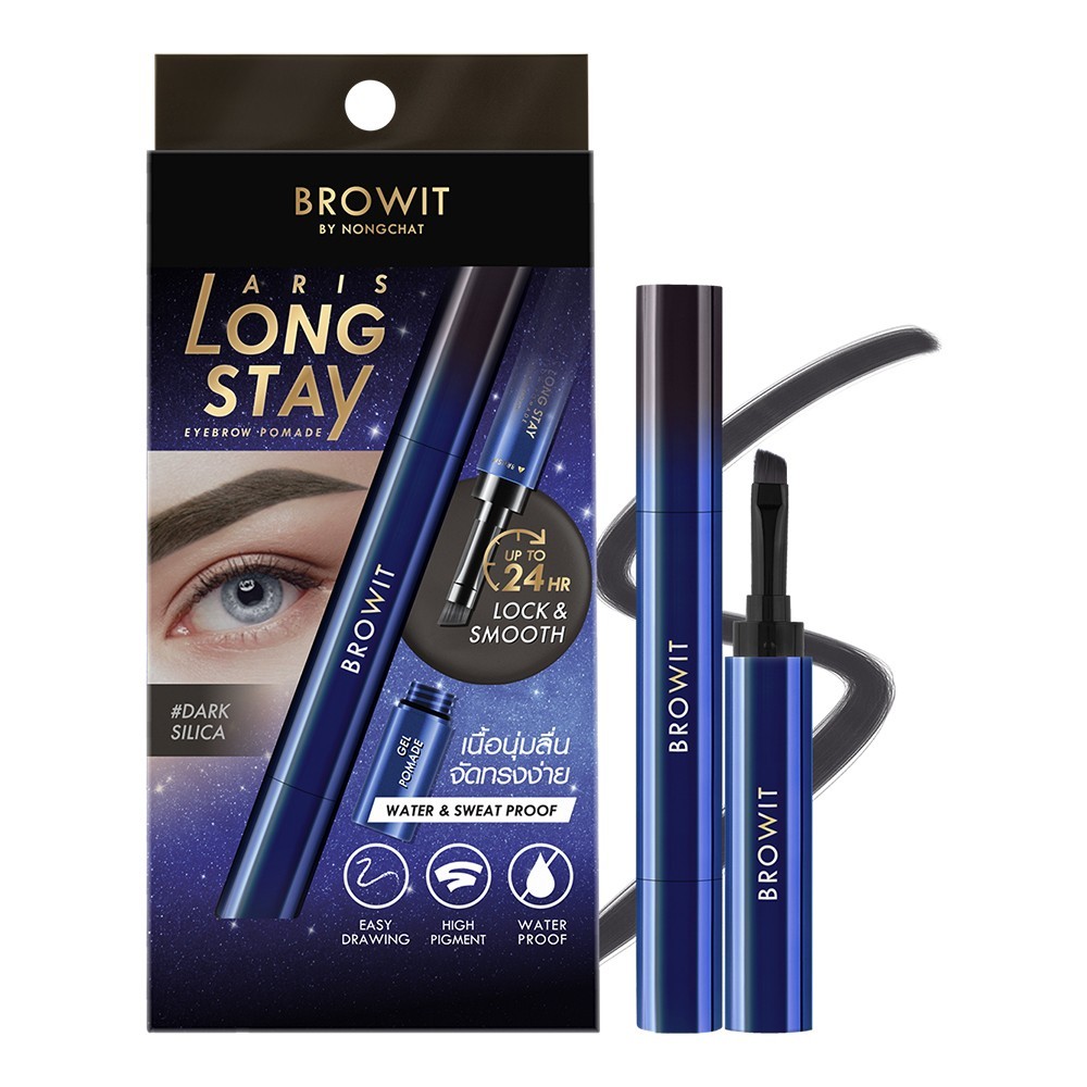 ** BROWIT Aris Long Stay Eyebrow Pomade 1.6g Dark Silica Exp08/11/26