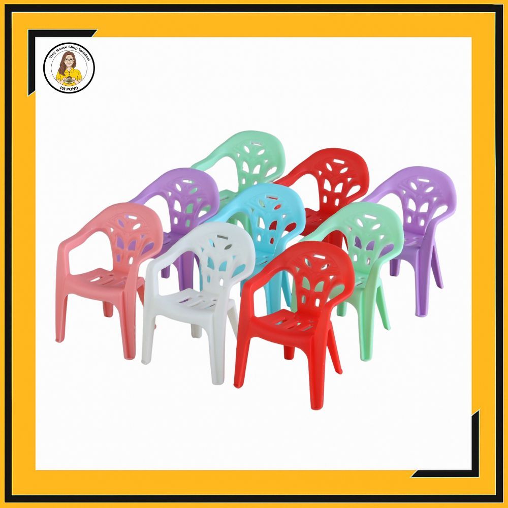 [Scale 1:12] Miniature Plastic Chair (Noodle Shop Chair) For Scene Dollhouse | Auntie Phon Mini