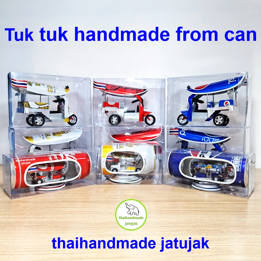 Tuk handmade from new can With Clear Box Made Cans Valuable Souvenirs Thai Handicrafts Thailand
