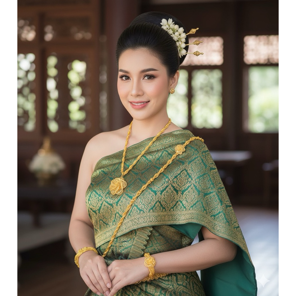 . Set Of 2 Pieces Gold Scraps Covered With Four-Pillar Neck Braided Thread 3 Baht.kirimantra 3 Bahtfour Pillars Of Kiriman Brand Eye-Catching Shadow Work Free Box Hook