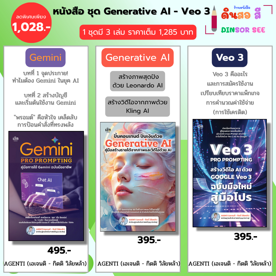 Book Set A Guide To Creating VDO From AI-Genetic Al Gemini PRO PROMPTING Google Veo3 I By Agent AI Book