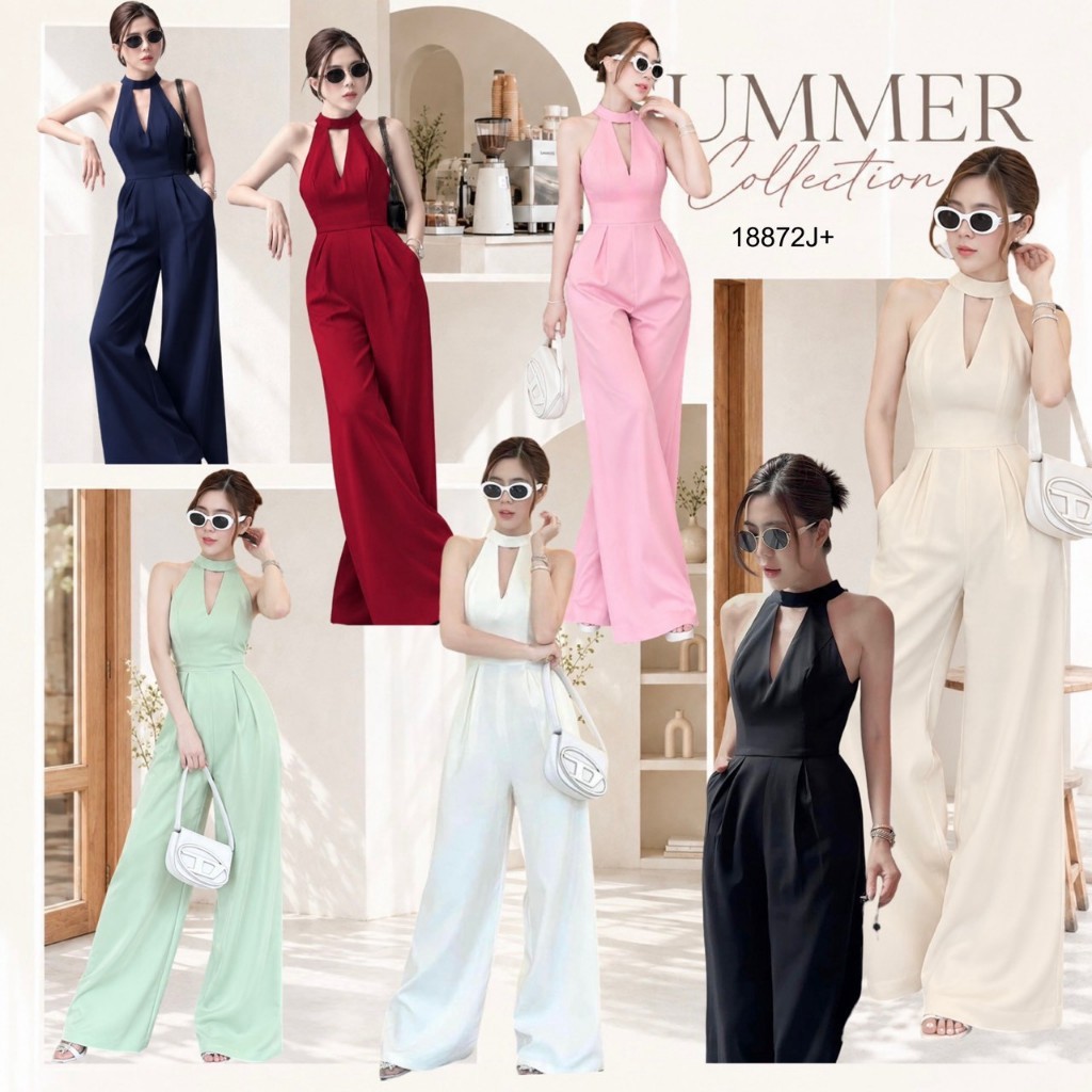Jumpsuit Sleeveless Long Pants Bow Tie At The Back TW18872 TwinsShopVip