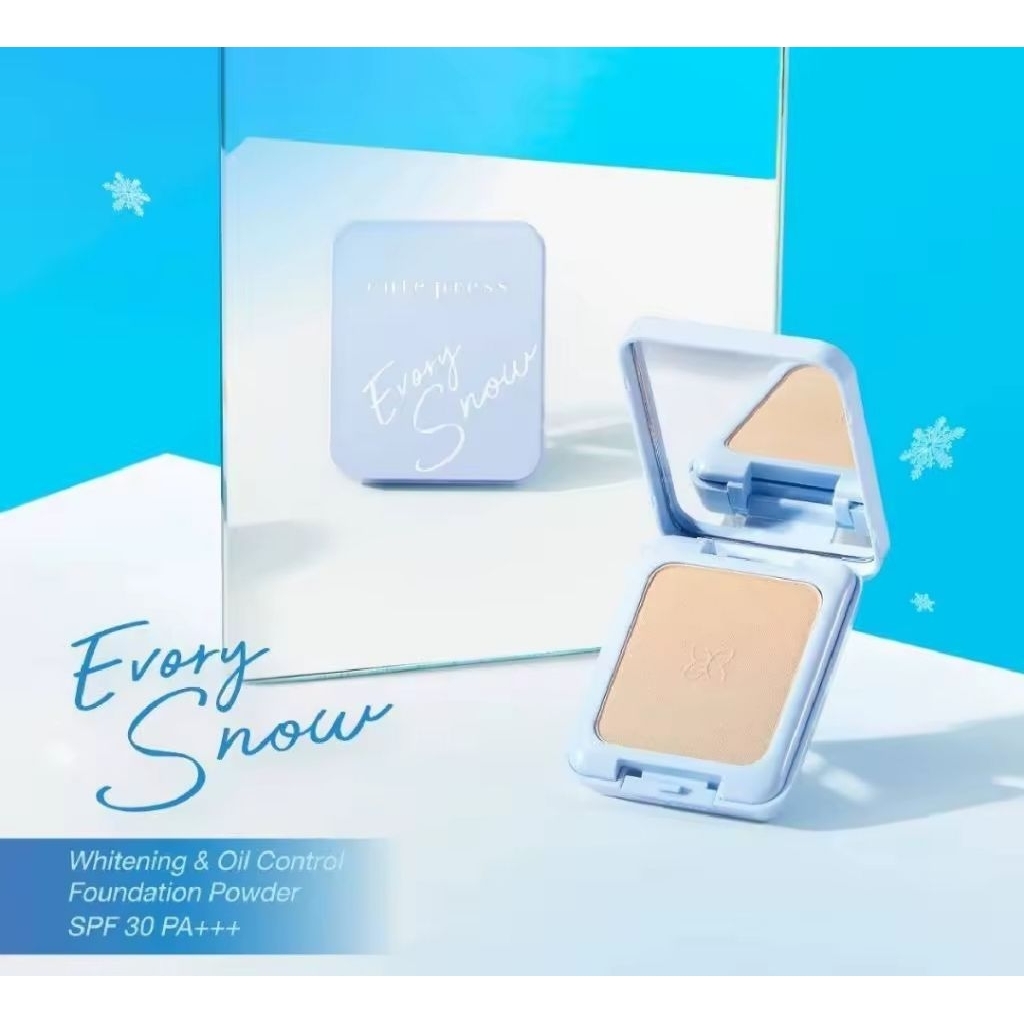 Cute Press Evory Snow Compact Powder 12 Grams Smooth Coverage Long-Lasting Oil Control With Sun Protection