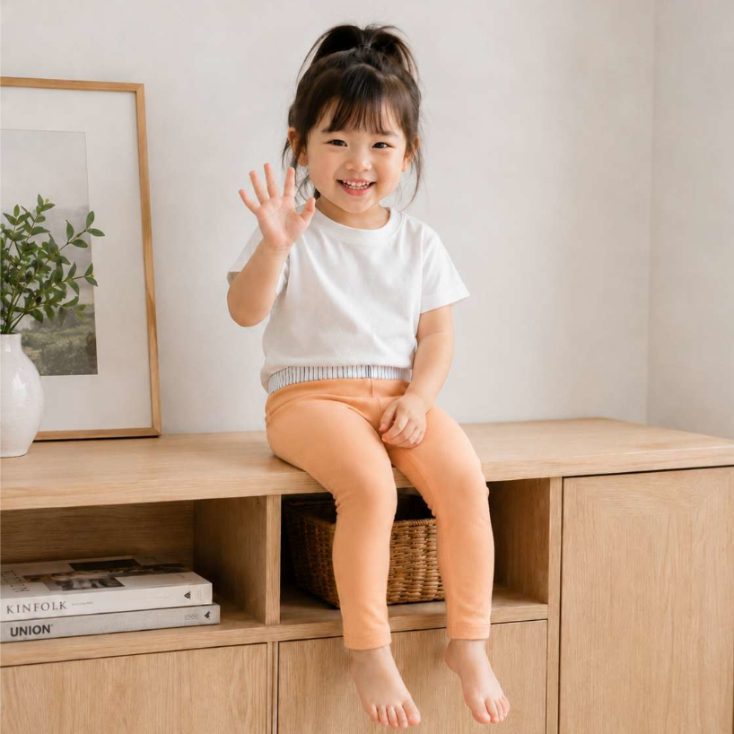 Laugh Cutie Orange Leggings : MS LA 248 CU48