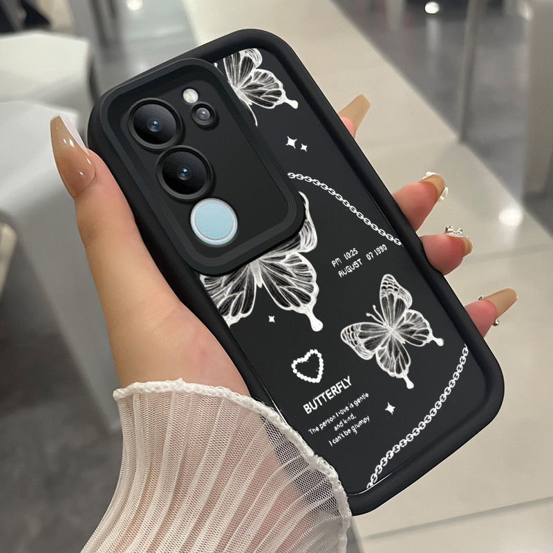 Case For VIVO V29 5G V29 Pro 5G S17 S17T 5G Three-Color Beautiful Butterfly Phone Silicone Shockproof