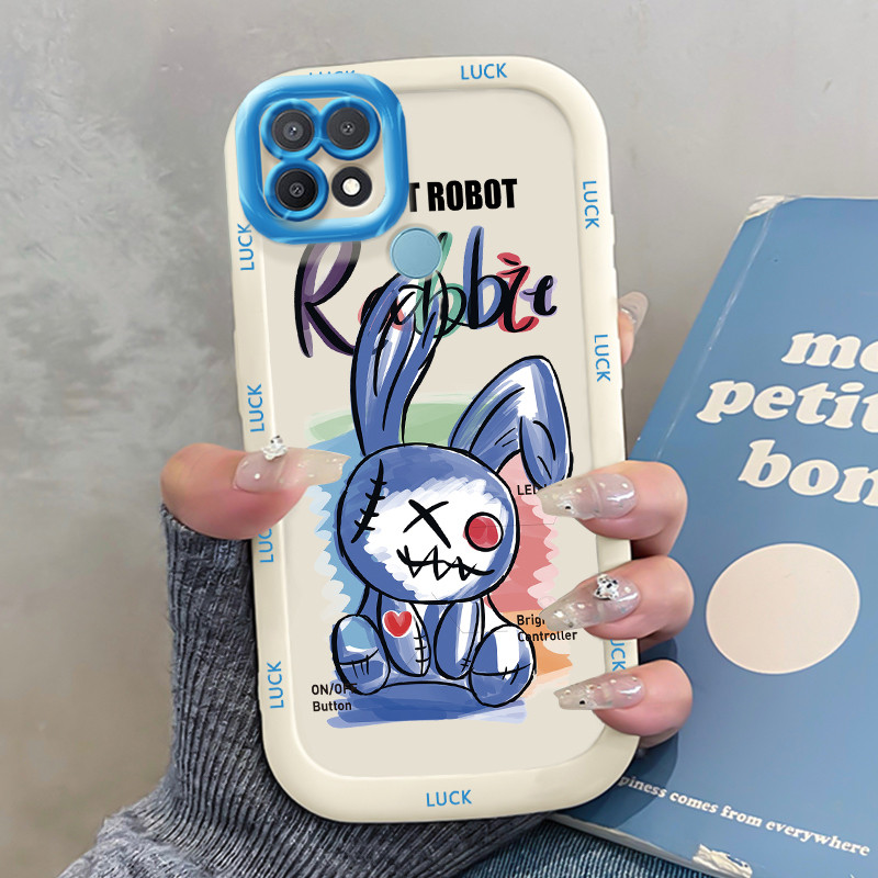 Case For OPPO A15 A15s A35 4G Phone Robot Bear Rabbit Shockproof Anti-Fall