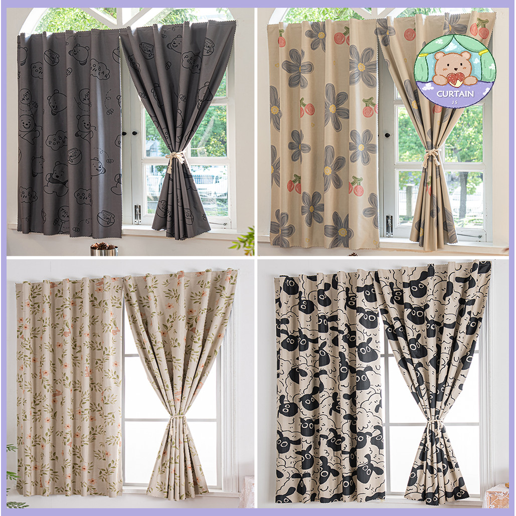 Printed Curtains Easy To Install With Crop, 99% UV Block, Dark Light Blocking Simple Style Door Curtains, Ready To Ship, Immediate Delivery