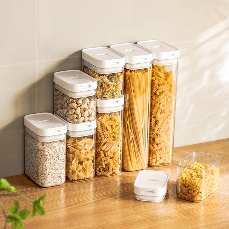 Household Airtight Jar Transparent Plastic Kitchen Food Grade Nut Oatmeal Spice Storage Whole Grain Box