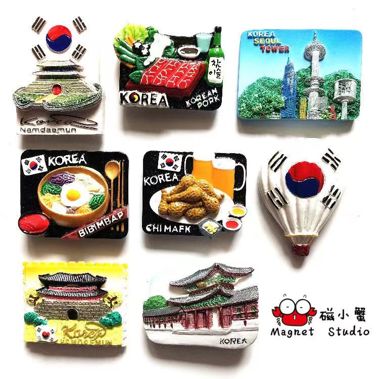 Refrigerator Magnet Korean Characteristic Souvenirs Stickers Seoul Jeju Island Attractions Style Three-Dimensional Gourmet Re