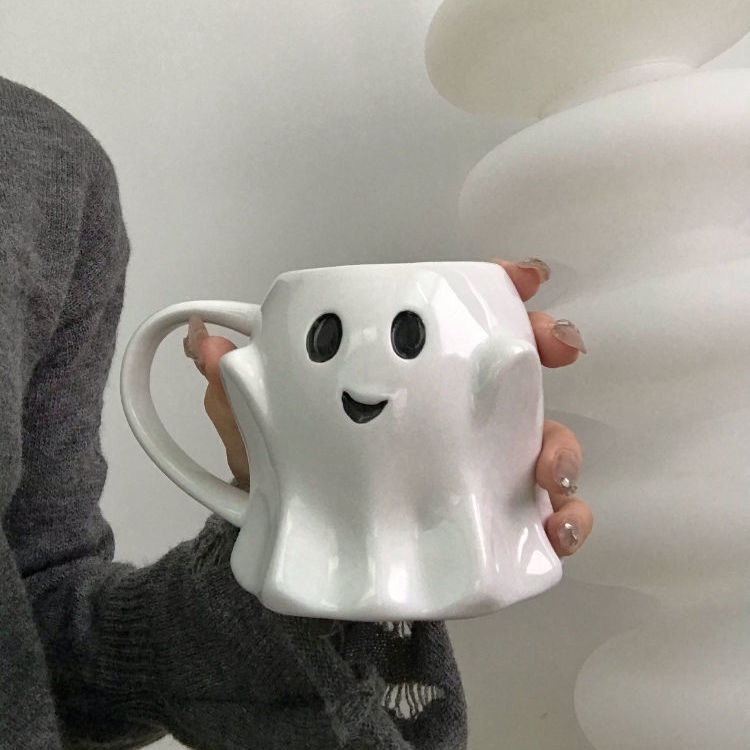 [Water Cup] Unique Ghost Ceramic Mug Vintage -Catacity Dormitory Cup Household Heat-Resist Coffee new